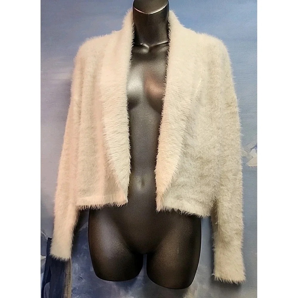 NWT Anthropolgie S Fuzzy Eyelashe Cardigan Ivory $148